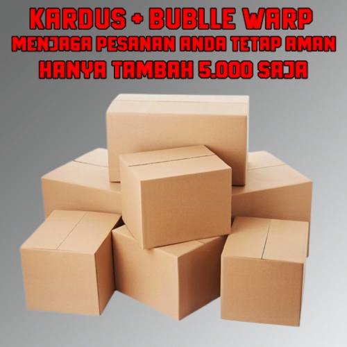 TAMBAHAN BOX DUS PACKING+BUBLLE WRAP AGAR BARANG TETAP AMAN SAMPE TUJUAN