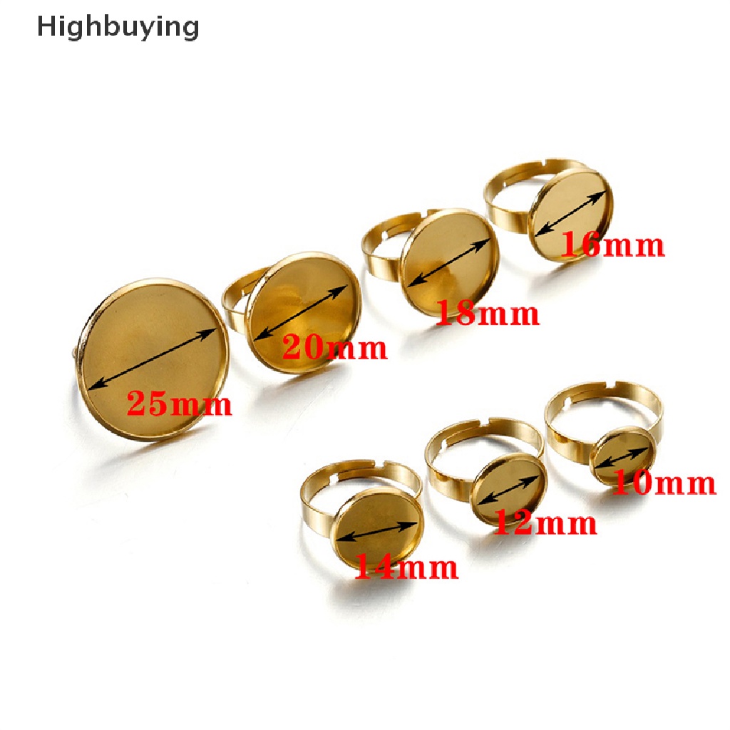 10 Pcs / lot Cincin Kosong Bahan Stainless Steel Dapat Disesuaikan Untuk Membuat Perhiasan DIY Glory