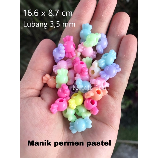 Manik permen pastel soft warna pemen candy