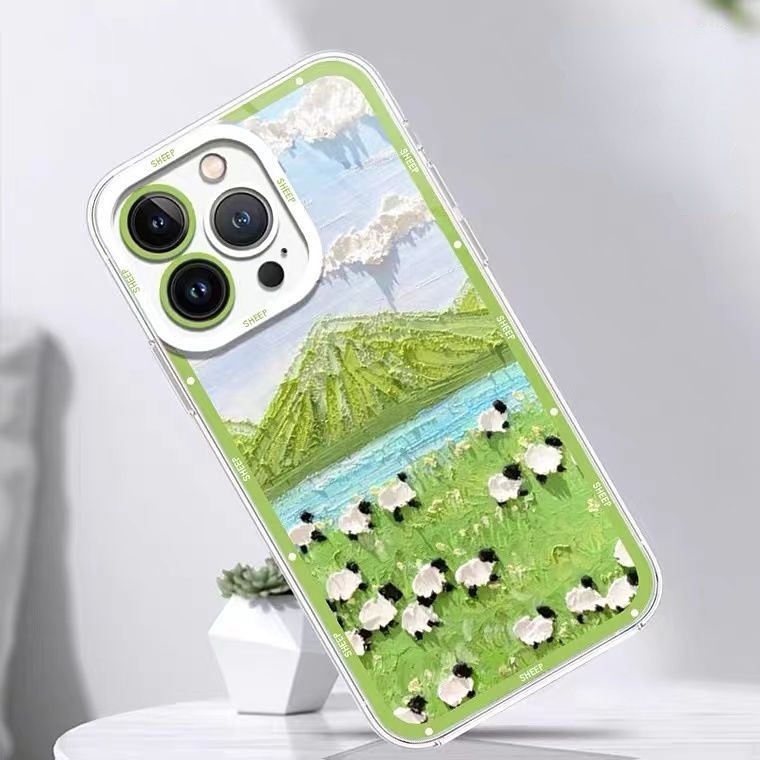 Soft Case Silikon TPU Motif Lukisan Cat Minyak Untuk Iphone 13 12 11 10 Pro XS Max X XR 8 7 6 6S Plus