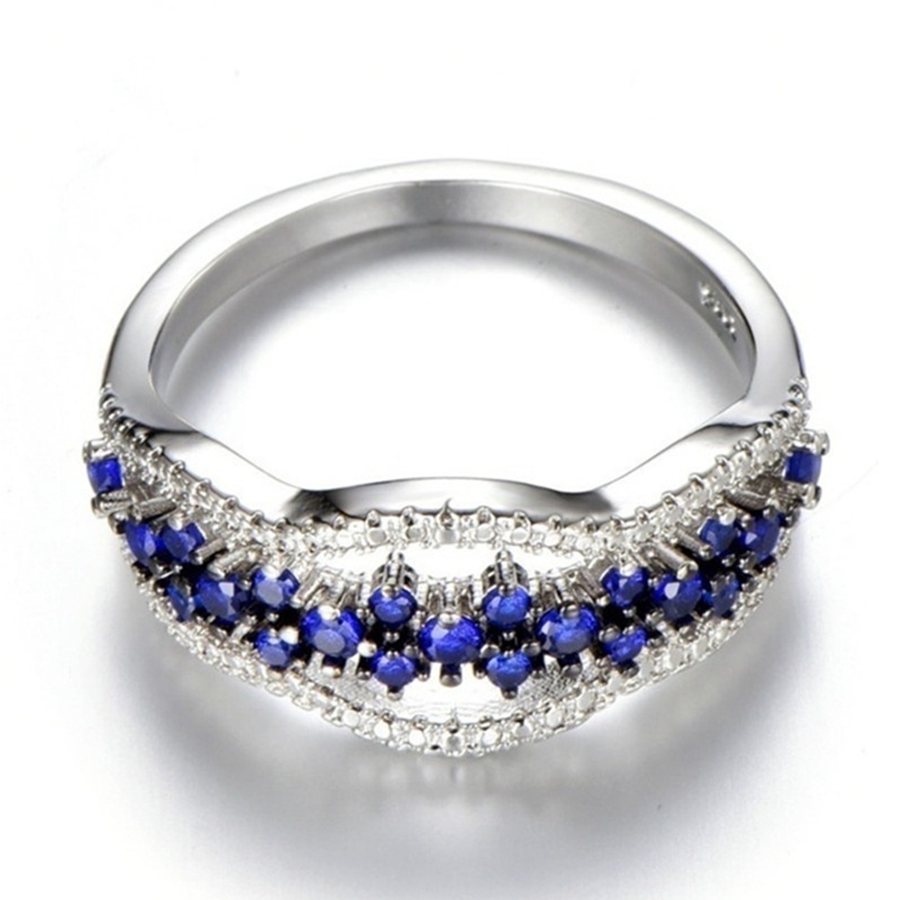 Hu Hu Hu Hu Hu Alat Bantu Pasang Kacamata♡ Cincin Wanita Model Hollow Hias Sapphire Imitasi Untuk Lamaranpernikahanhadiah