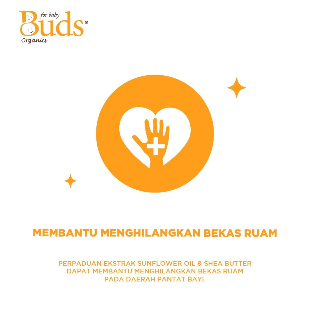 BUDS ORGANICS BABY BUM BALM 50ML LOTION PERAWATAN KULIT RUAM POPOK BAYI