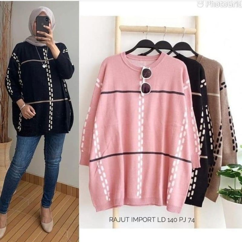 Berka Rajut Jumbo blouse rajut jumbo blouse jumbo blouse muslim blouse rajut import blouse wanita