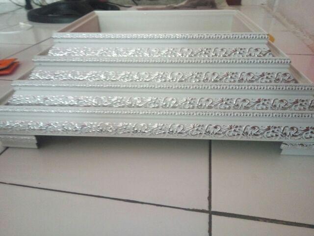 Kotak Hantaran Frame Tebal Mahar Nikah Putih Silver Isi 4