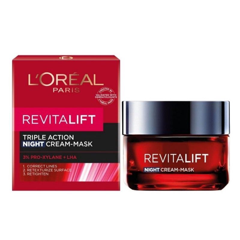 LOreal Revitalift Triple Action Night Cream-Mask Skin Care 50 ml