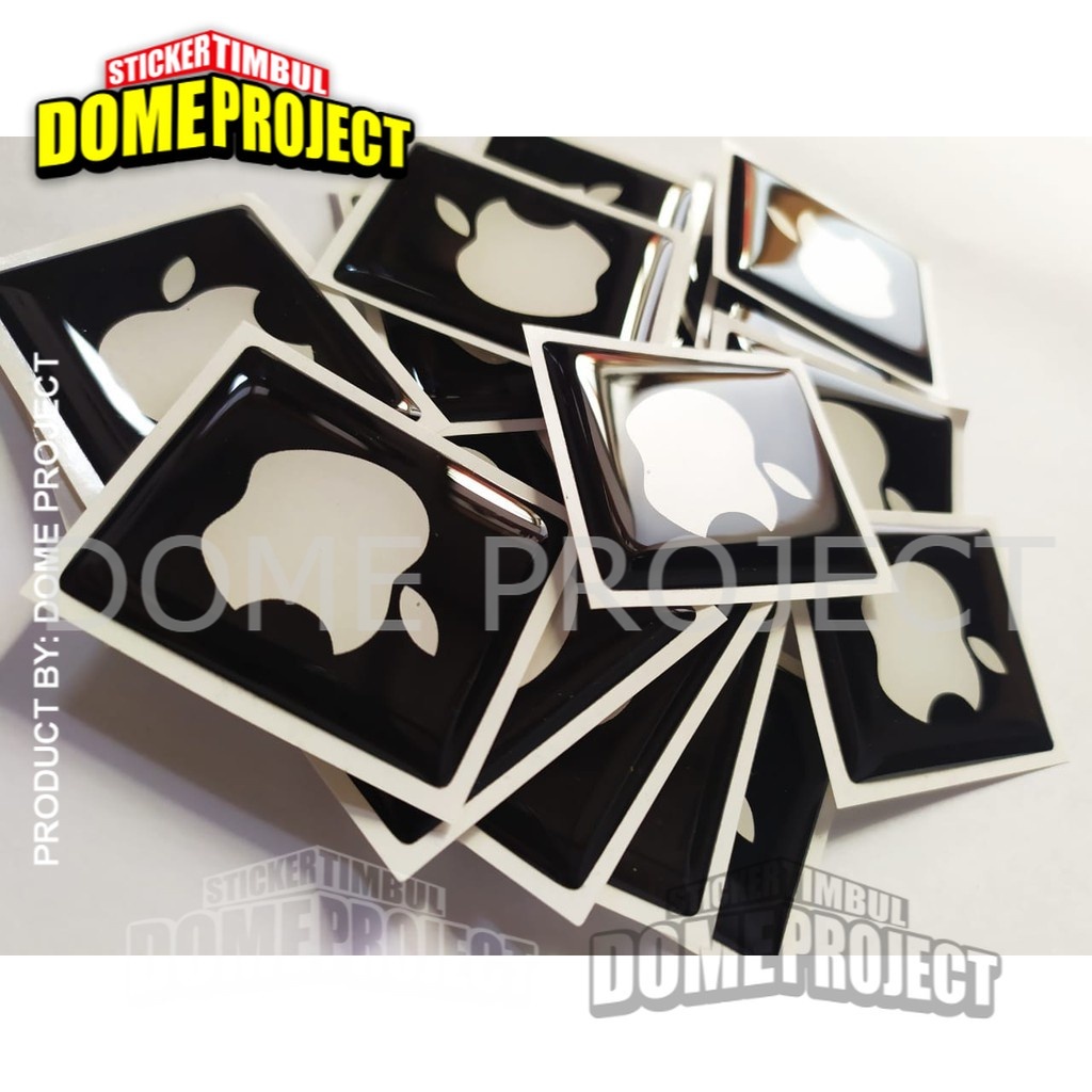 [PROMO BUY 3 GET 1] EMBLEM DASI VESPA PIAGGIO APPLE HITAM STIKER RESIN LENTUR STIKER AKSESORIES BODY MOTOR STIKER IMPORT