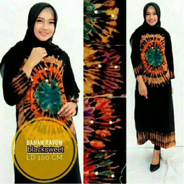(PILIH WARNA) longdress blacksweet - Baju daster payung batik bali busui - daster murah - batikaneka