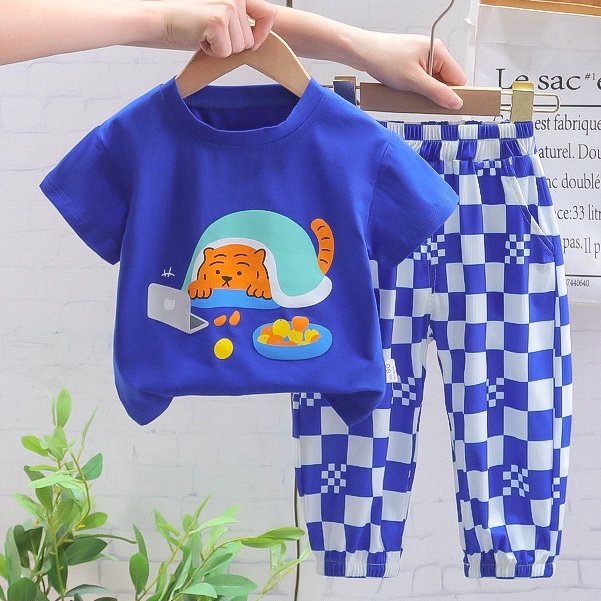 Setelan Anak Laki Laki FINN Set 2in1 Baju Kaos dan Celana Joger anak Import