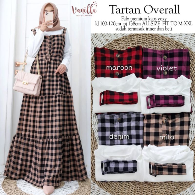 TARTAN OVERALL by Vanilla Hijab Clothing