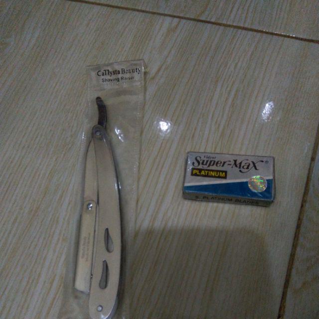 Paket Pisau Cukur Stainless + Silet 1 box | Shopee Indone   sia