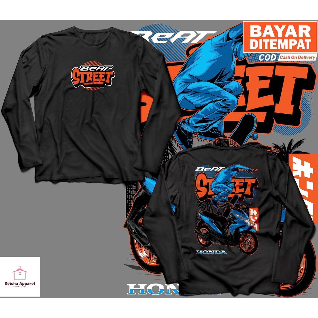 KAOS BAJU LENGAN PANJANG HONDA BEAT STREET SKATE SERIES KAOS BEAT STREET COWOK CEWEK