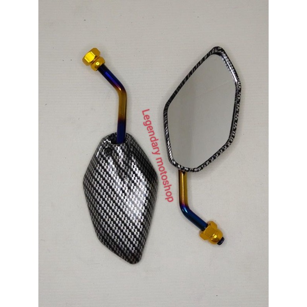 SPION KARBON TWOTONE MINI MODEL JUPITER DAUN BUAT MIO FINO DLL UNIVERSAL YAMAHA