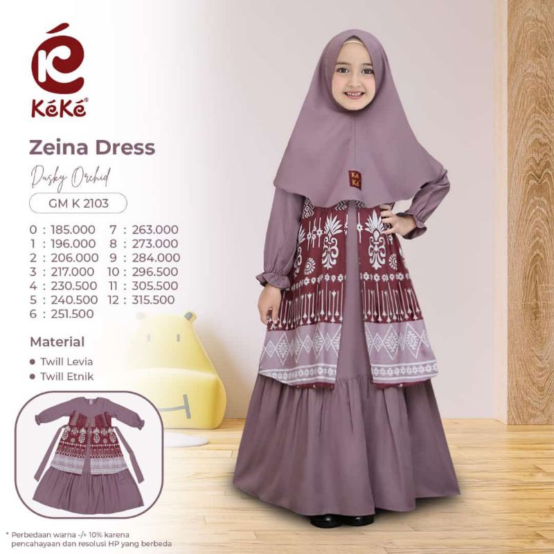 (COD) GAMIS ANAK KEKE / ZEINA DRESS BY KEKE / PROMO GAMIS ANAK LUCU / GAMIS ANAK MURAH