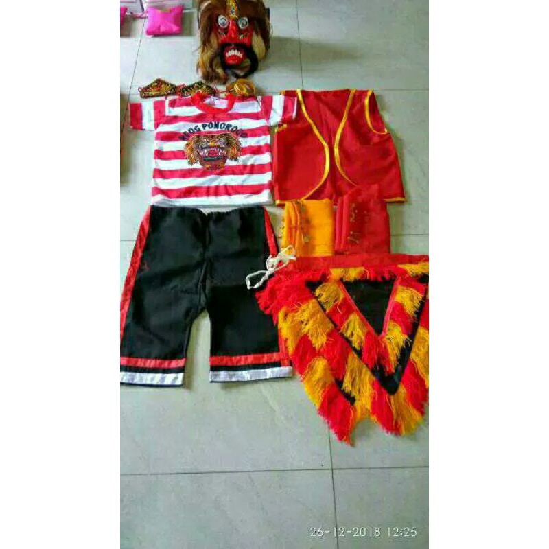 kostum reog Ponorogo anak-anak 1 2 3 tahun kaos Reog stelan Ponorogo