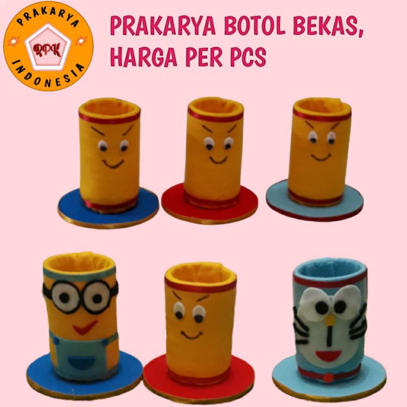 Prakarya Botol Bekas Kerajinan Tangan Tempat Pensil Botol Bekas Shopee Indonesia
