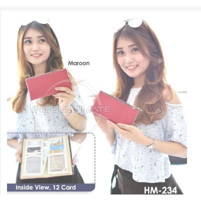 Dompet Wanita IMPORT HM-248 Dompet Cewek Dompet Kartu ATM Panjang Lipat Kulit Murah Dompet Panjang