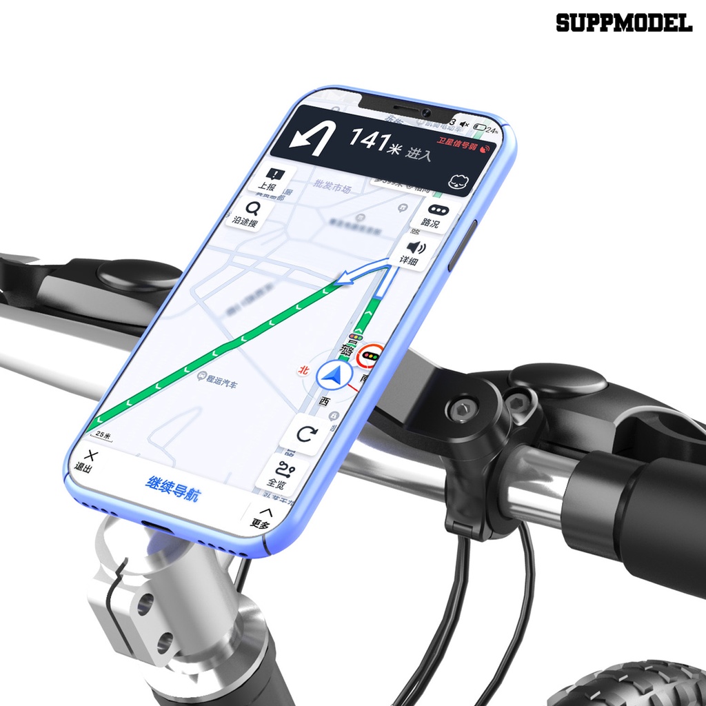 Sdl 1 Set Bracket Holder Handphone Stabil Bahan ABS Shockproof Untuk Sepeda