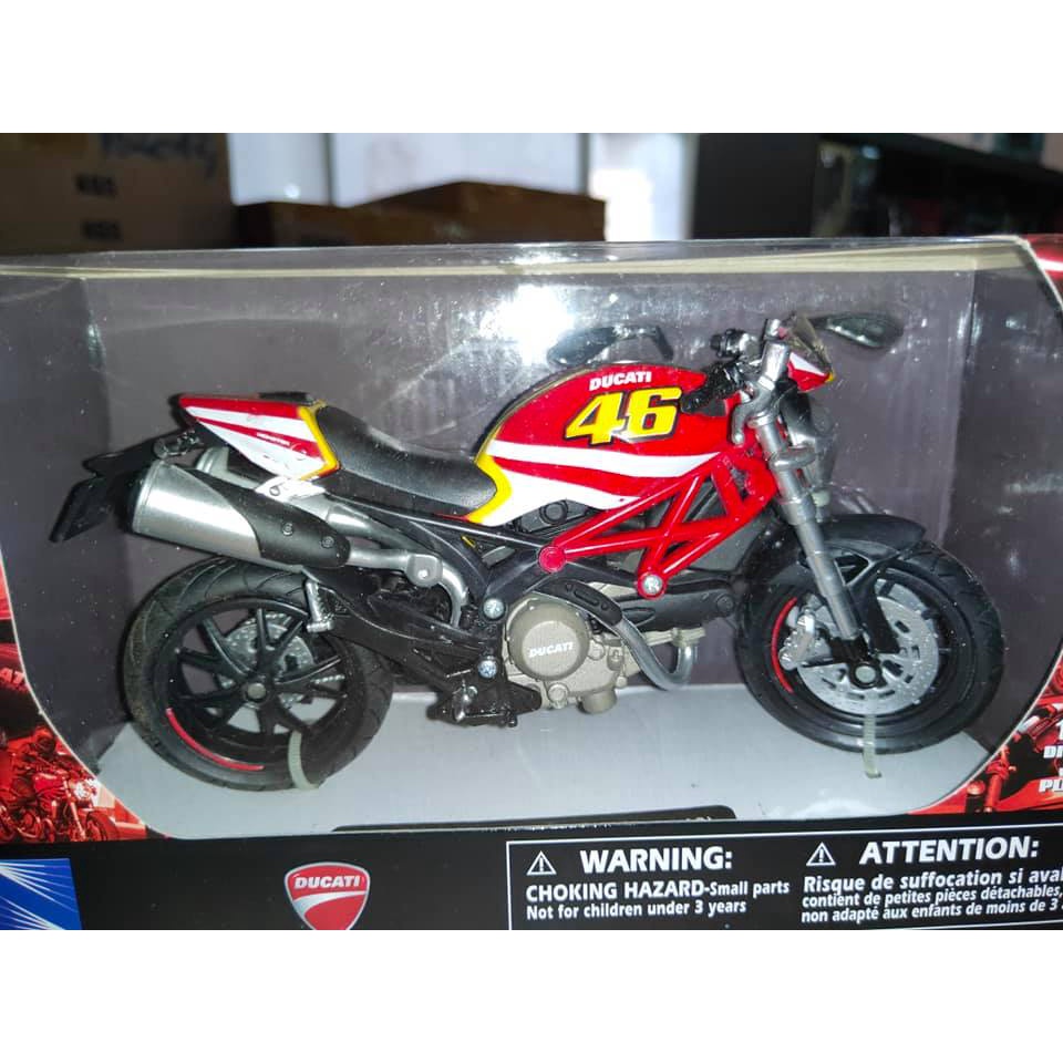 Diecast Miniatur Motor Ducati Monster 796 No 46 Valentino Rossi 1:12
