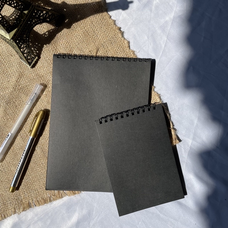 

Notepad Kertas Hitam / Notebook Black Paper / Buku kertas Hitam / Black Note Notepad A5 A6
