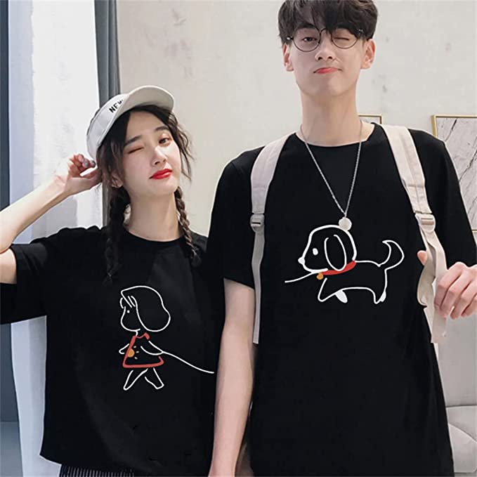 kaos couple bestie lovely dog baju kembaran gambar lucu