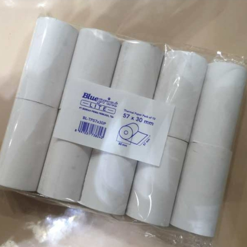 57x30P KERTAS THERMAL PAPER 57x30 mm BLUEPRINT LITE - 1 Roll STRUK KASIR EDC TOL RESI 57x30 P 57x30mm Termal
