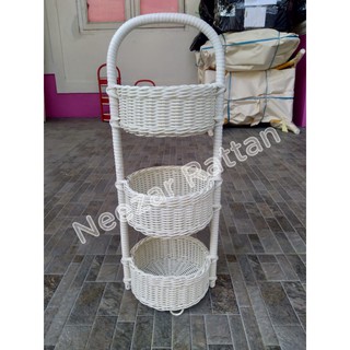 Tempat Rak bumbu bawang telur rotan sintetis 3 susun Tempat Rak bumbu bawang telur rotan sintetis 3 susun