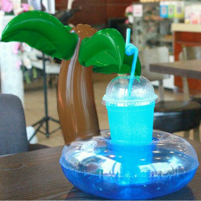 floaties Pelampung gelas Cup holder flamingo nenas Coconut tree DONUT