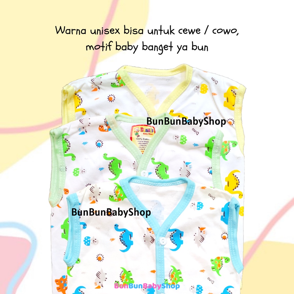 Atasan Lengan Kutung Singlet Baju Bayi Baru Lahir Pakaian Baby New Born Murah Katun Lembut Perlengkapan Anak Bunbunbabyshop