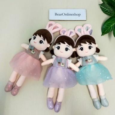 Boneka Cewek Bando Kelinci Size 38cm/Boneka Baby Girl/Boneka Anak Perempuan/Baby Dol/Boneka Kimono