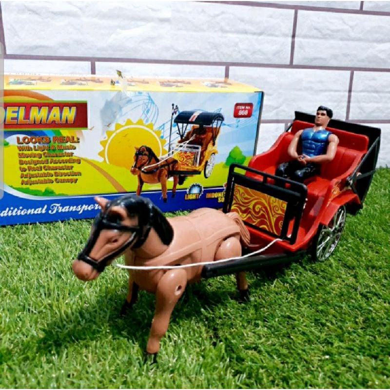 Mainan kuda baterai, kuda lari, running horse lucu