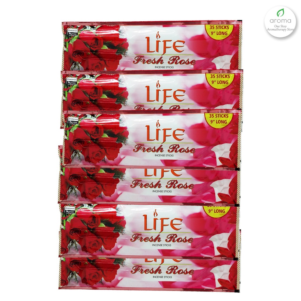 Dupa India Aromaterapi Pouch Plastic - Darshan Life Fresh Rose 35 Sticks