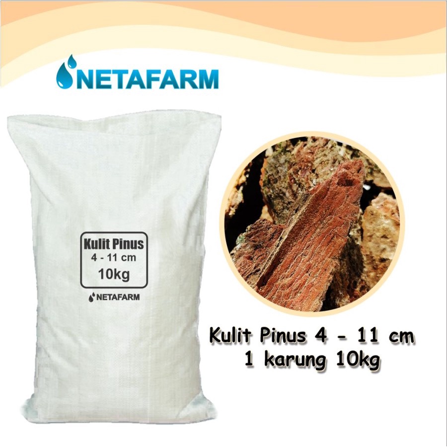 Media Tanam Kulit Pinus cacah PINE BARK ( 4 - 11 cm ) - 10 kg