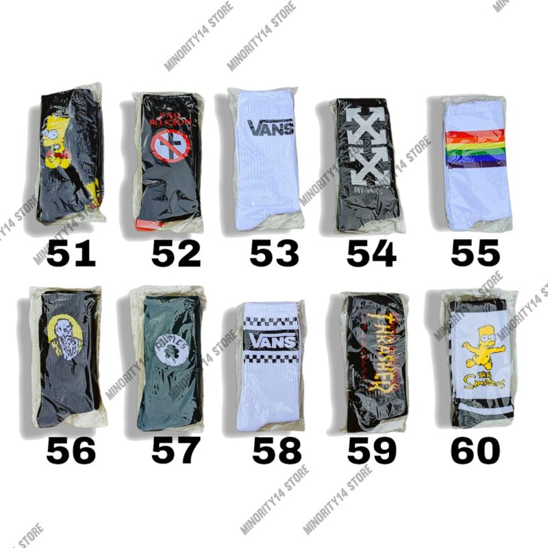 Kaos Kaki Motif Oldskool Premium Skate band brand hypebeast kekinian