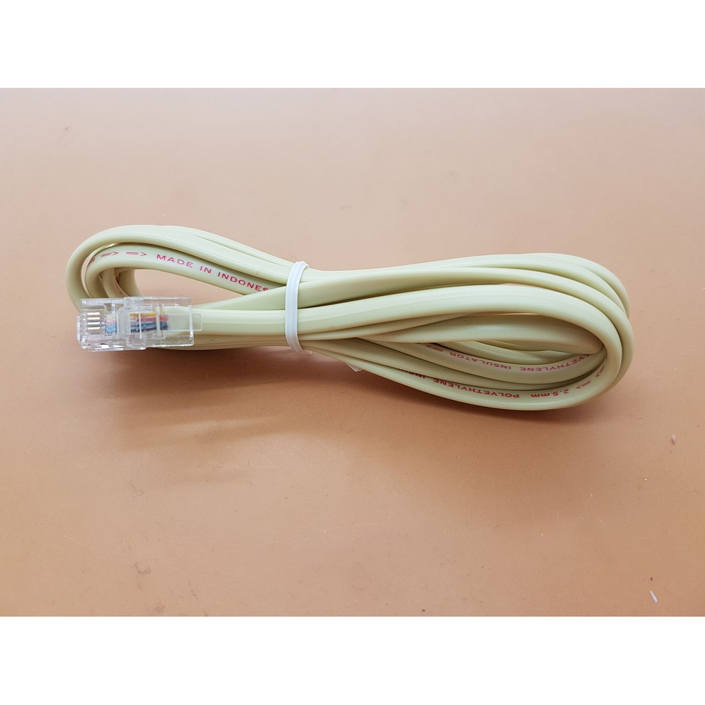 Kabel LINE Telpon KITANI 2 m + Jack RJ 11 Telepon Telfon Cable 2 m