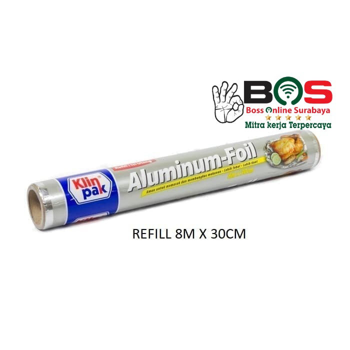 Klinpak Aluminium Foil Refill 8M x 30CM Klin Pak Baking Aluminium Foil