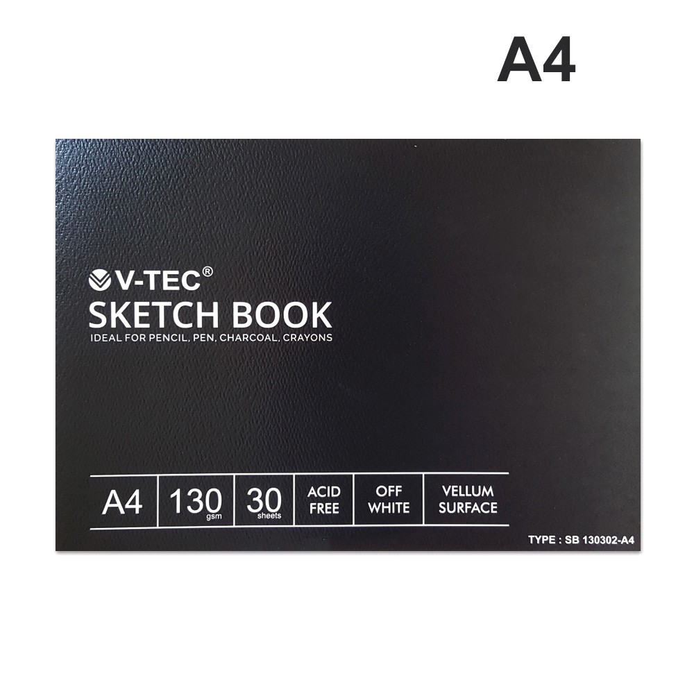 

V-Tec Sketchbook A4 - 30 lembar (130gsm) Vellum Surface