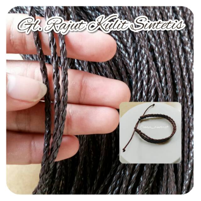 Gelang Kalep Kulit Sintetis Rajut Anyam Kepang Rangkap 3 Untuk Pria &amp; Wanita Grosir Pengrajin