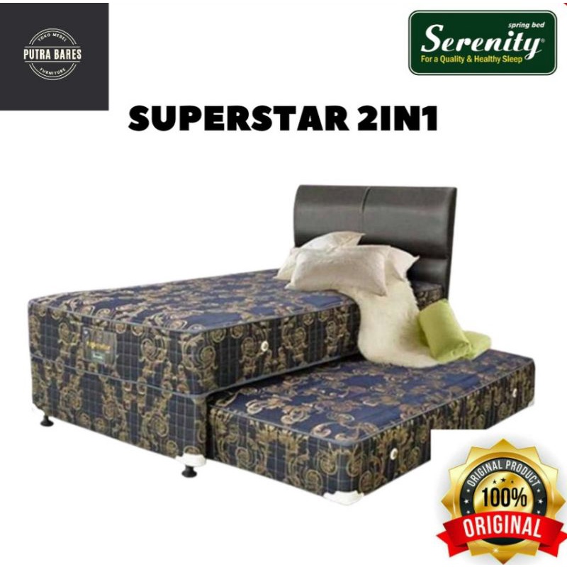 Kasur Sorong 2in1 Elite Serenity Superstar/Springbed Bergaransi 15 tahun per Fullset