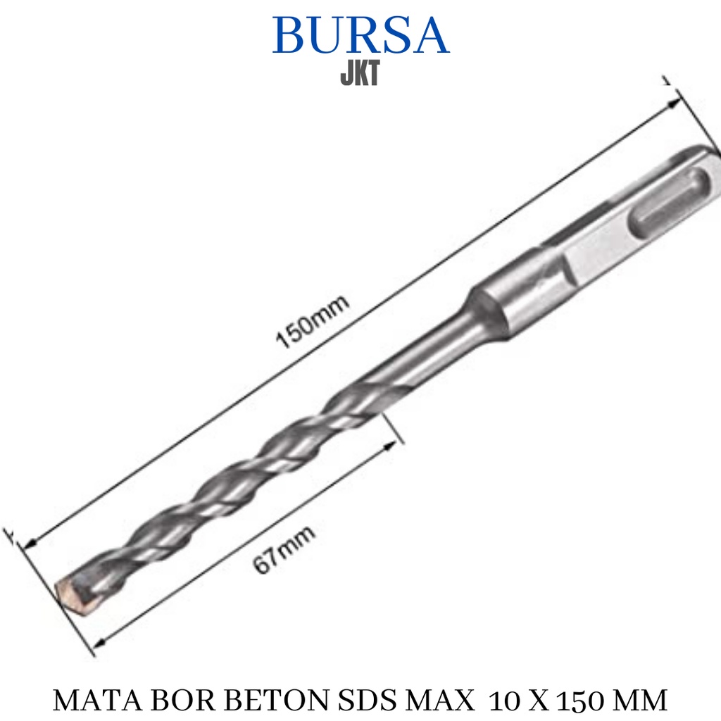 MATA BOR BOBOK PAHAT BETON SDS MAX 10 MM X 150 MM CONCRETE DRILL BIT
