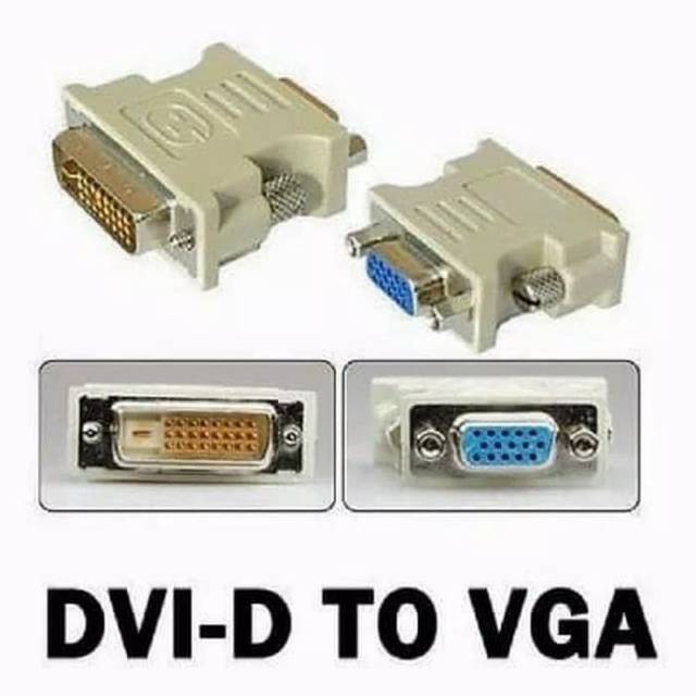 Converter/Gender/adapter  DVI 24 + 1 Male to VGA Female DVI D TO VGA pin 15 lubang