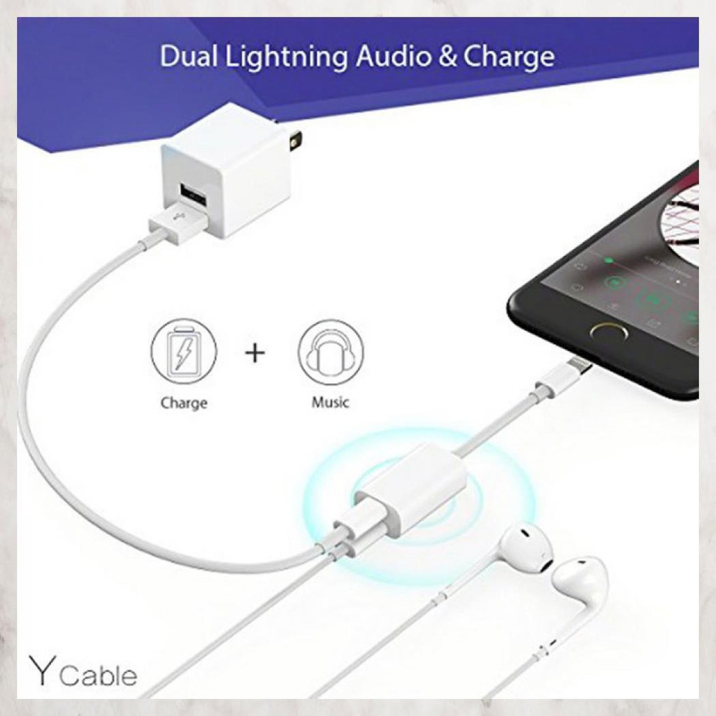 Kabel Converter Connector Double Lightning Iphone 7, 8, X Y Cable