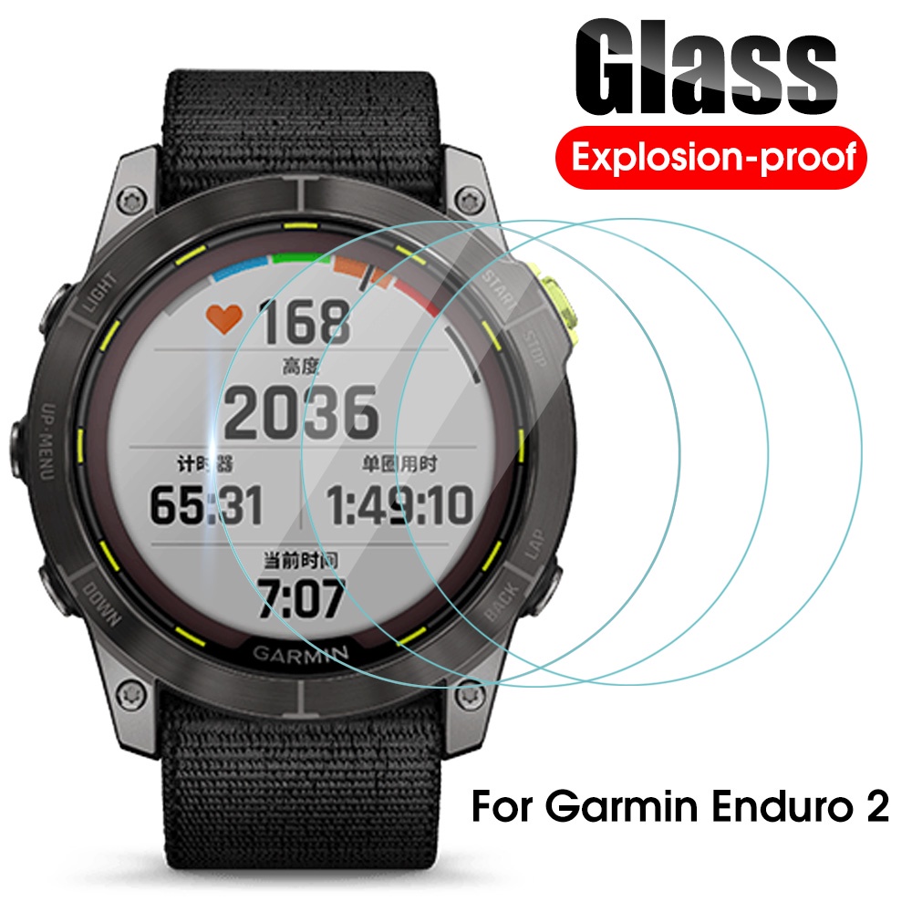 1pc Film Pelindung Layar Tempered Glass HD Transparan Ultra Tipis Anti Gores Untuk Smartwatch Garmin Enduro 2