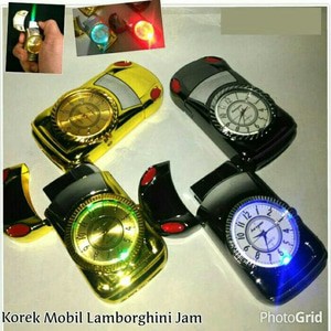 Korek Api Gas Jet Bara Motif Mobil Sport+Jam+Lampu
