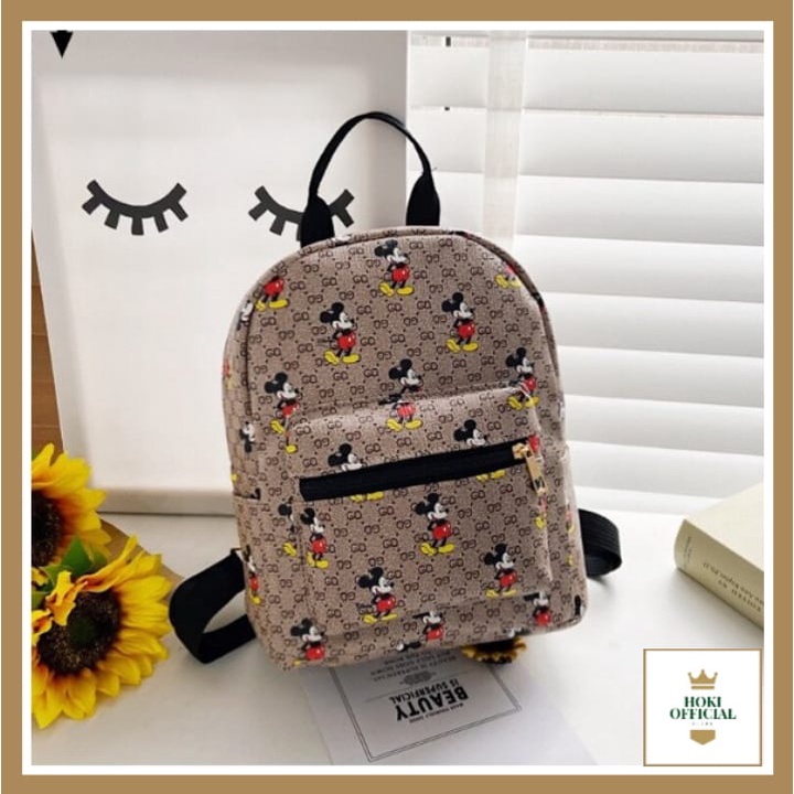 [COD] Tas Ransel Mini MICKEY MOUSE Tas Kecil Wanita Ada Slot Tablet Korean Style Bagpack Murah HokiOfficial