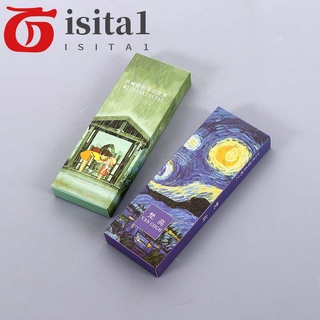 ISITA1 Creative Bookmark 30 Pcs/Set Pagination Mark Books Marker Office Supply Page Label Van Gogh Oil Painting Hayao Miyazaki's Fairy Tales Kids Gift Stationery Animation Bookmarks