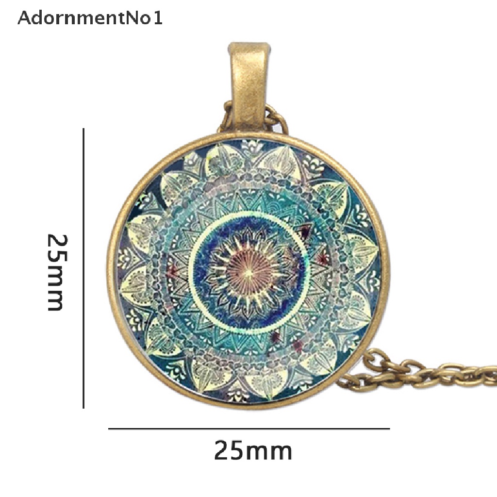 (AdornmentNo1) Kalung Rantai Dengan Liontin Chakra Buddha Mandala Gaya Vintage Untuk Wanita