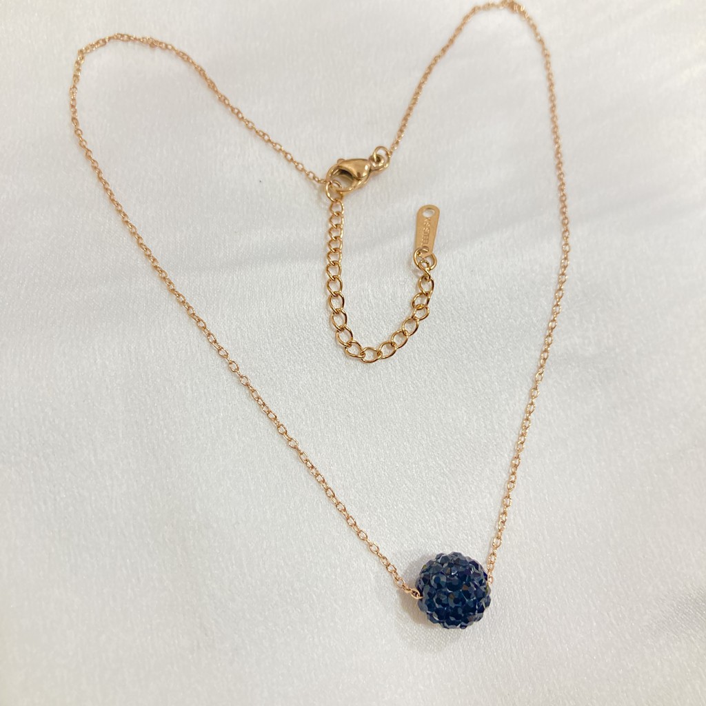 Kalung Titanium Anak Liontin Bola Pasir Anti Karat Aksesoris Fashion