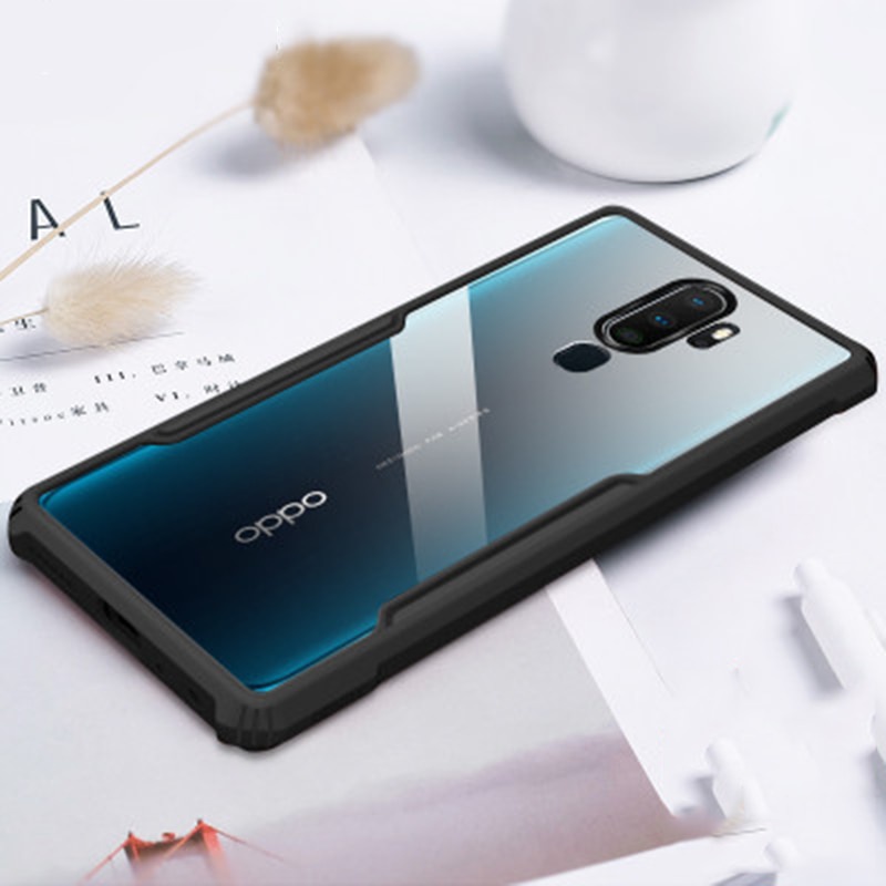 PAKET 2 IN 1 Case Oppo A9 2020 Armor Fusion Transparent Prmium Casing Free Tempered Glass