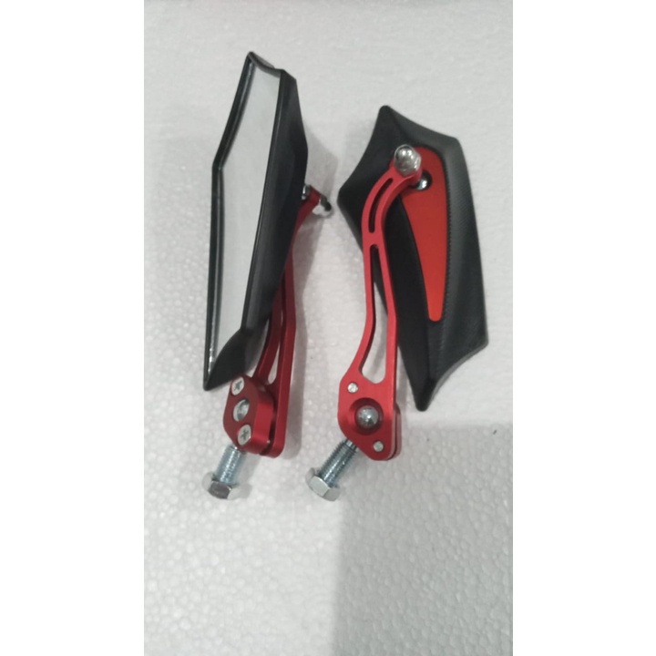 Spion Motor Batman Model lipat / Spion Motor Variasi honda yamaha suzuki/ Spion Koso Segi Lima Batman Termurah-RED