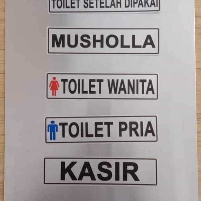 

AKRILIK K3 RAMBU SAFETY TOILET WANITA PRIA MUSHOLA KASIR 20x5cm